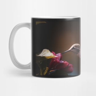 Hummingbird at red flower Mug